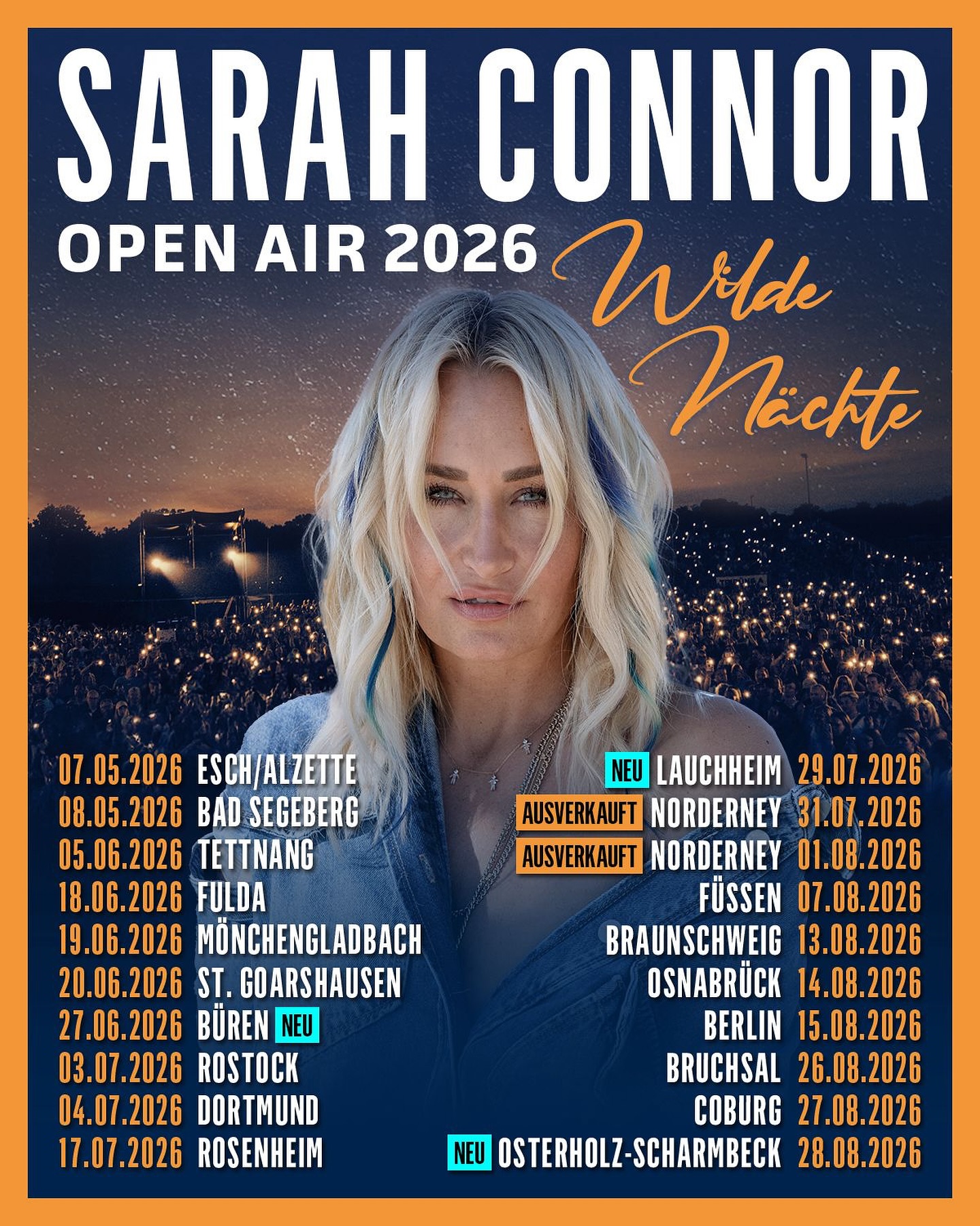 Sarah Connor My Favorite Songs Tour Poster 2026